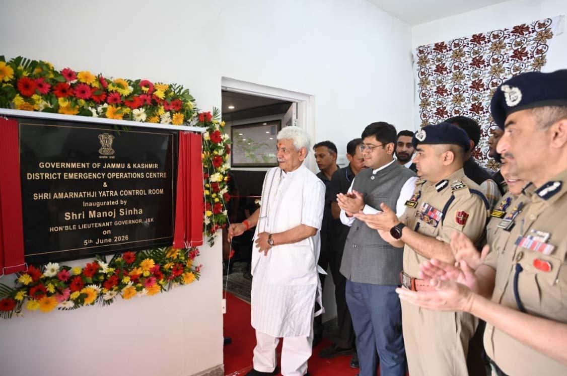 Lieutenant Governor Inaugurates District Emergency Operations Centre and Shri Amarnathji Yatra Control Room at DC Office, Ganderbal