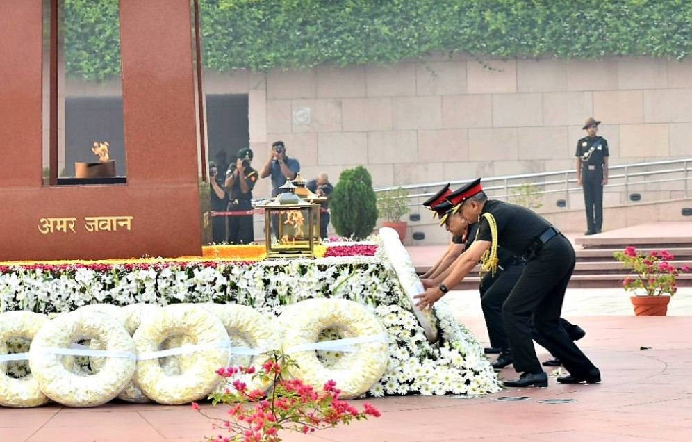 CDS Anil Chauhan lays wreath at National War Memorial on Infantry Day