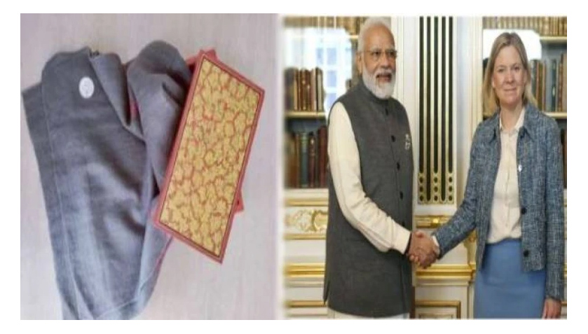 Modi gifts Kashmiri Pashmina stole to Swedish PM Andersson