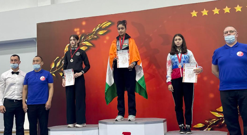 JK’s Wushu player Sadia makes Nation proud by winning Gold at Moscow Wushu Stars Championship