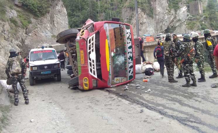 10 injured as bus skids off road at Ramban